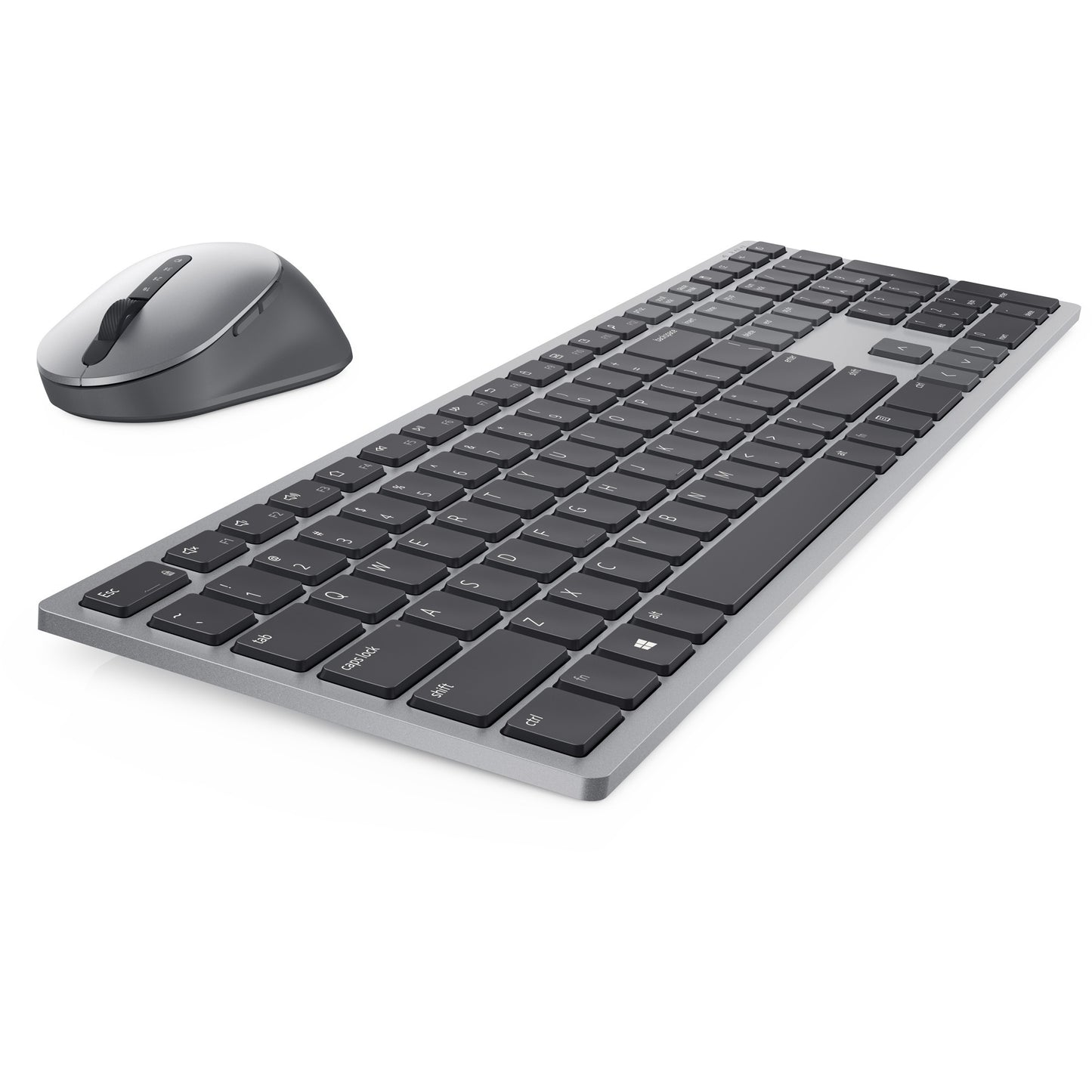 Dell premier multi-device draadloos toetsenbord en draadloze muis - km7321w desktopset (grijs, us lay-out (qwerty), 100%, bluetooth 5.0, dpi:1000 - 4000)