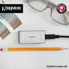 Kingston xs2000 portable 4 tb externe ssd (zilver zwart, sxs2000 2000g, usb-c 3.2 (20 gbit s))