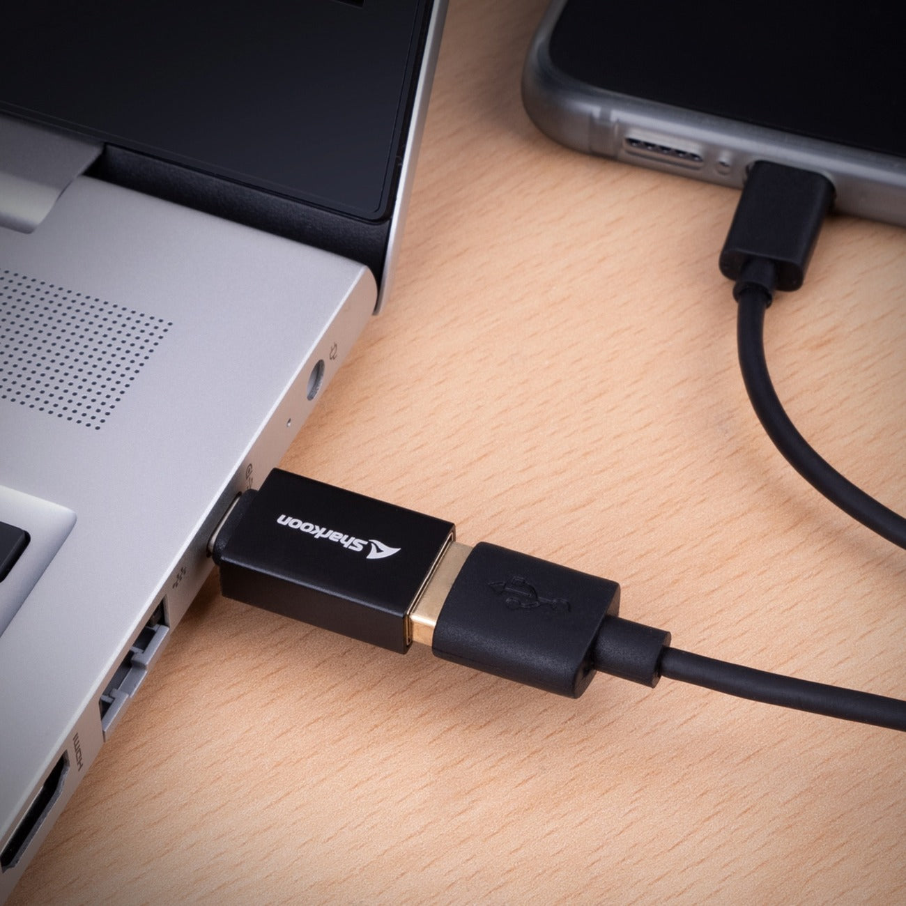 Sharkoon officepal usb-c adapters (zwart)