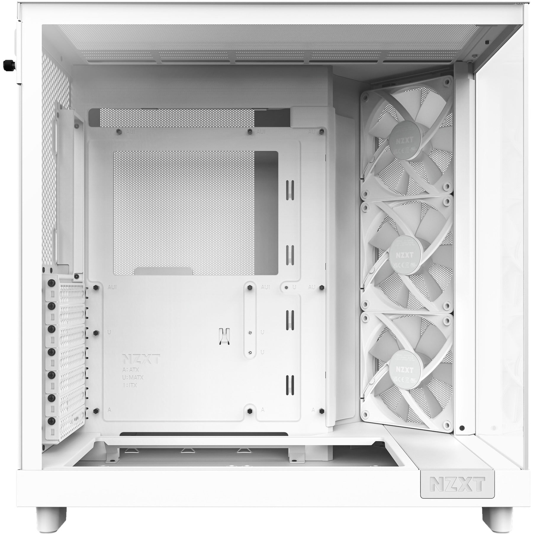Nzxt h6 flow rgb midi tower behuizing (wit | 2x usb-a | 1x usb-c | rgb | tempered glass)