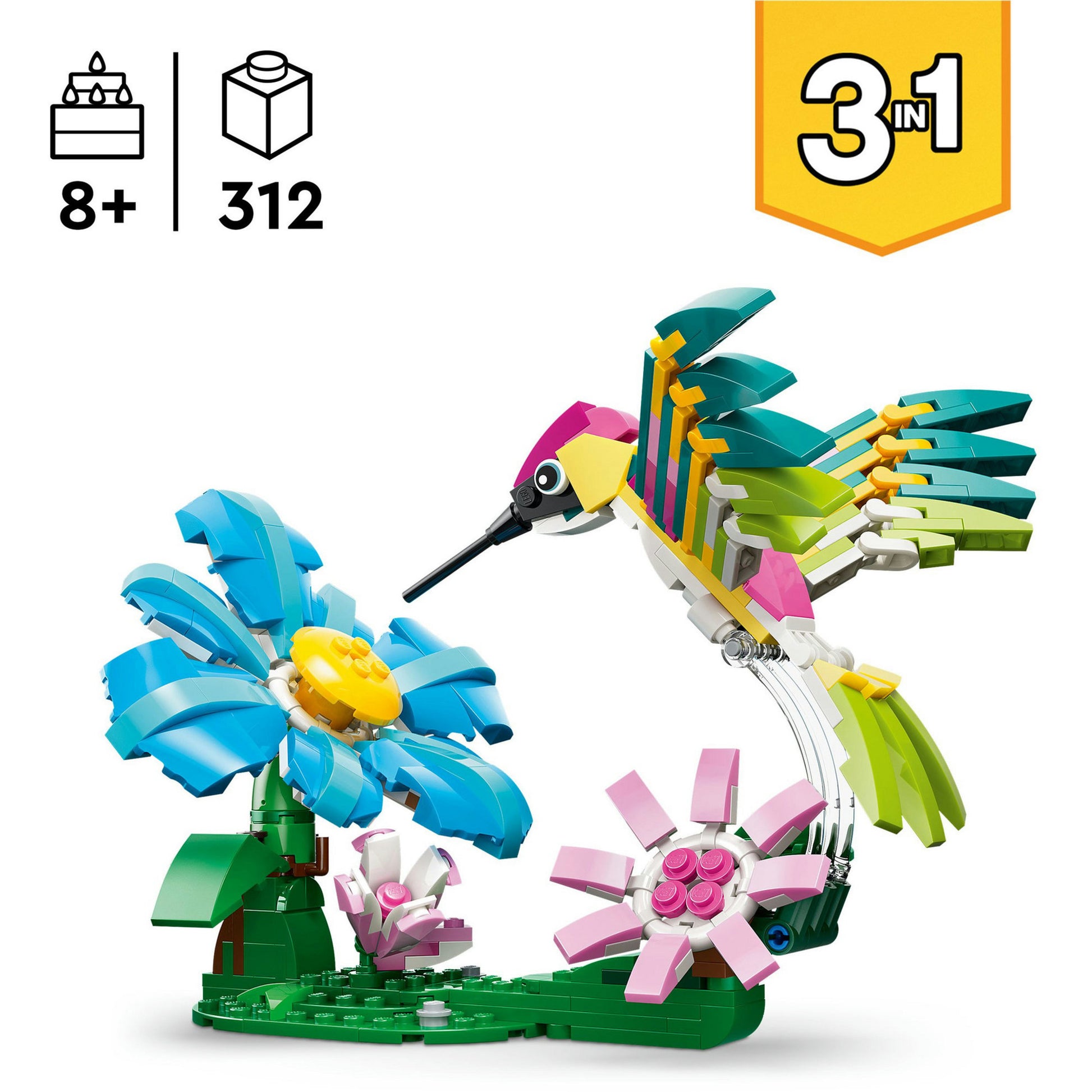 Lego ® creator 3in1 wilde dieren: kleurrijke kolibrie - 31384