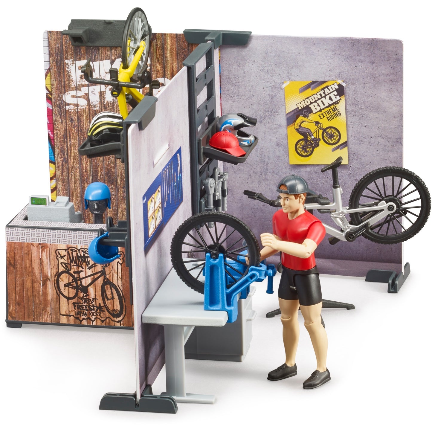 Bruder bworld fietsenwinkel speelfiguur (63120)