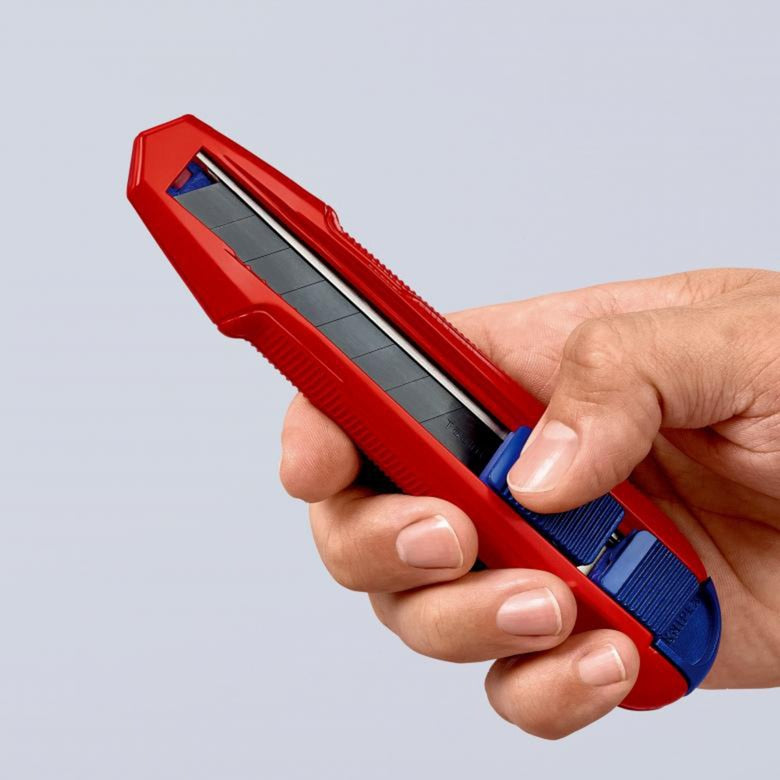 Knipex cutix universele mes stanleymes (rood blauw, incl. 2 mesbladen)
