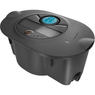 Gardena complete set pipeline irrigatiesysteem aquaprecise op zonne-energie voor gazon sprinklersysteem (grijs turquoise)