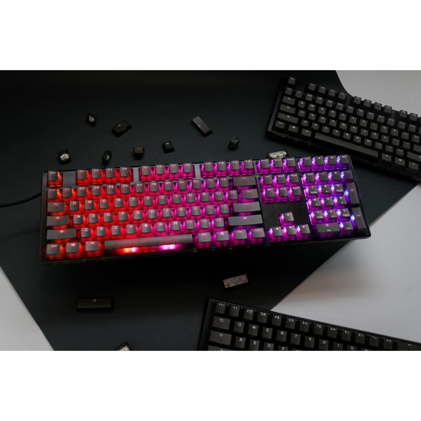 Ducky one 3 aura rgb mechanisch toetsenbord (zwart, us lay-out (qwerty), cherry mx brown, 100%, abs double shot, hot swap)