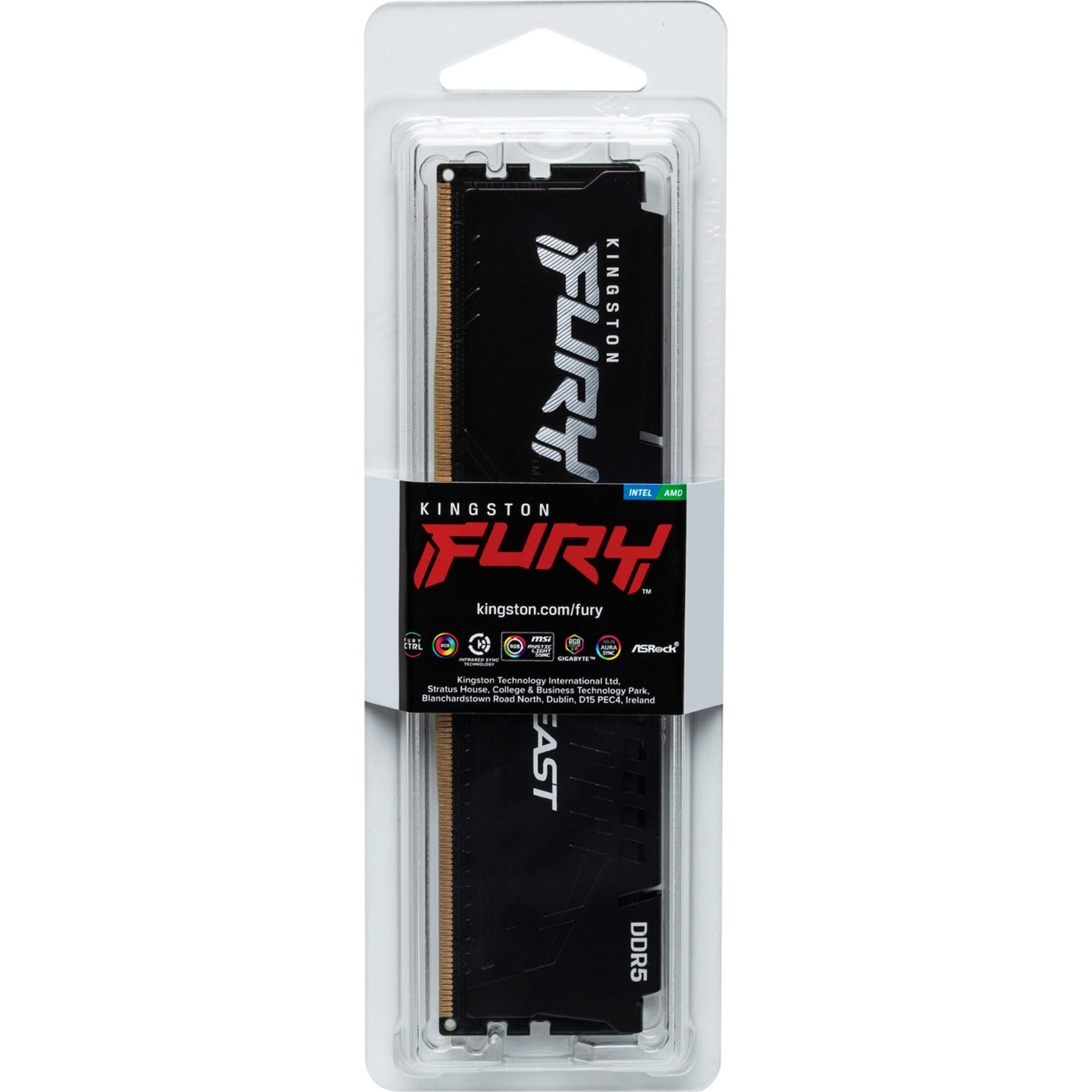Kingston fury beast 16 gb ddr5-5200 (1x 16 gb) werkgeheugen (zwart, kf552c40bb-16, xmp 3.0)