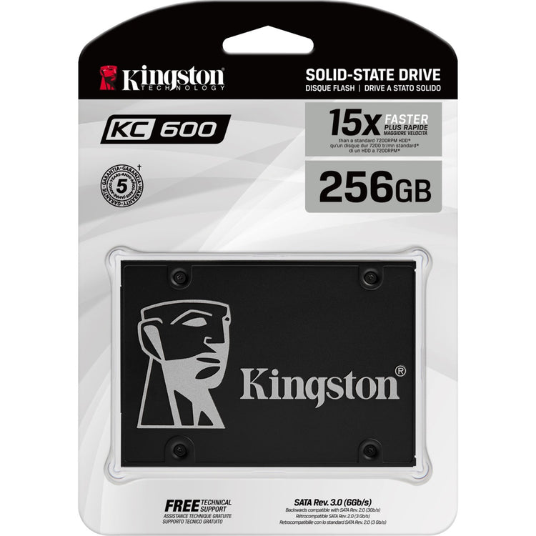 Kingston kc600 256 gb ssd (zwart, skc600 256g, sata 600)