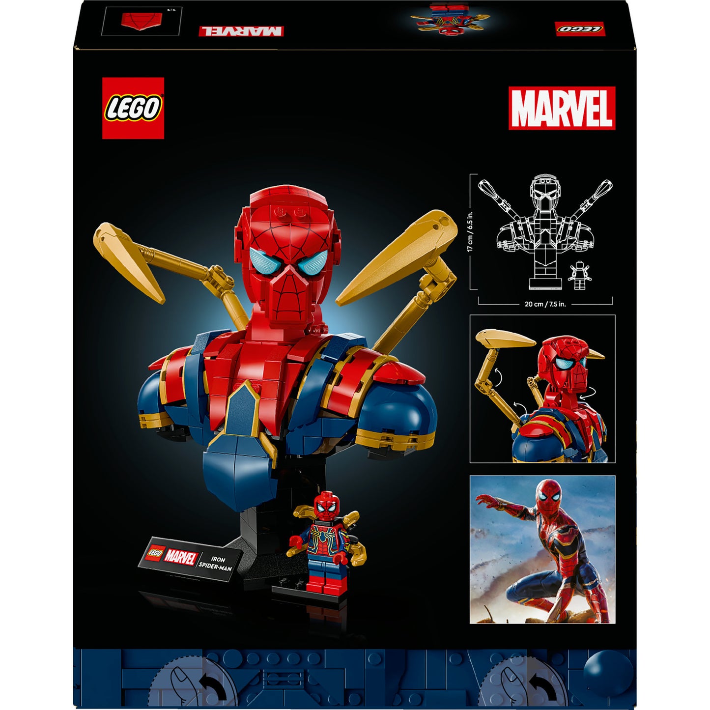 Lego marvel - iron spider-man buste constructiespeelgoed (76326)