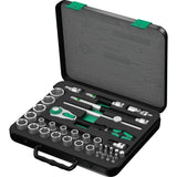 Wera 8100 sc 2 zyklop speed-ratelset, 1 2 , 37‑delig gereedschapsset (zwart groen, snelheidsratel met draaibare kop) - afbeelding 1