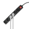 Act connectivity stekkerdoos met lichtgevende schakelaar, 6 sockets, 3 m, zwart stekkerdoos (zwart)