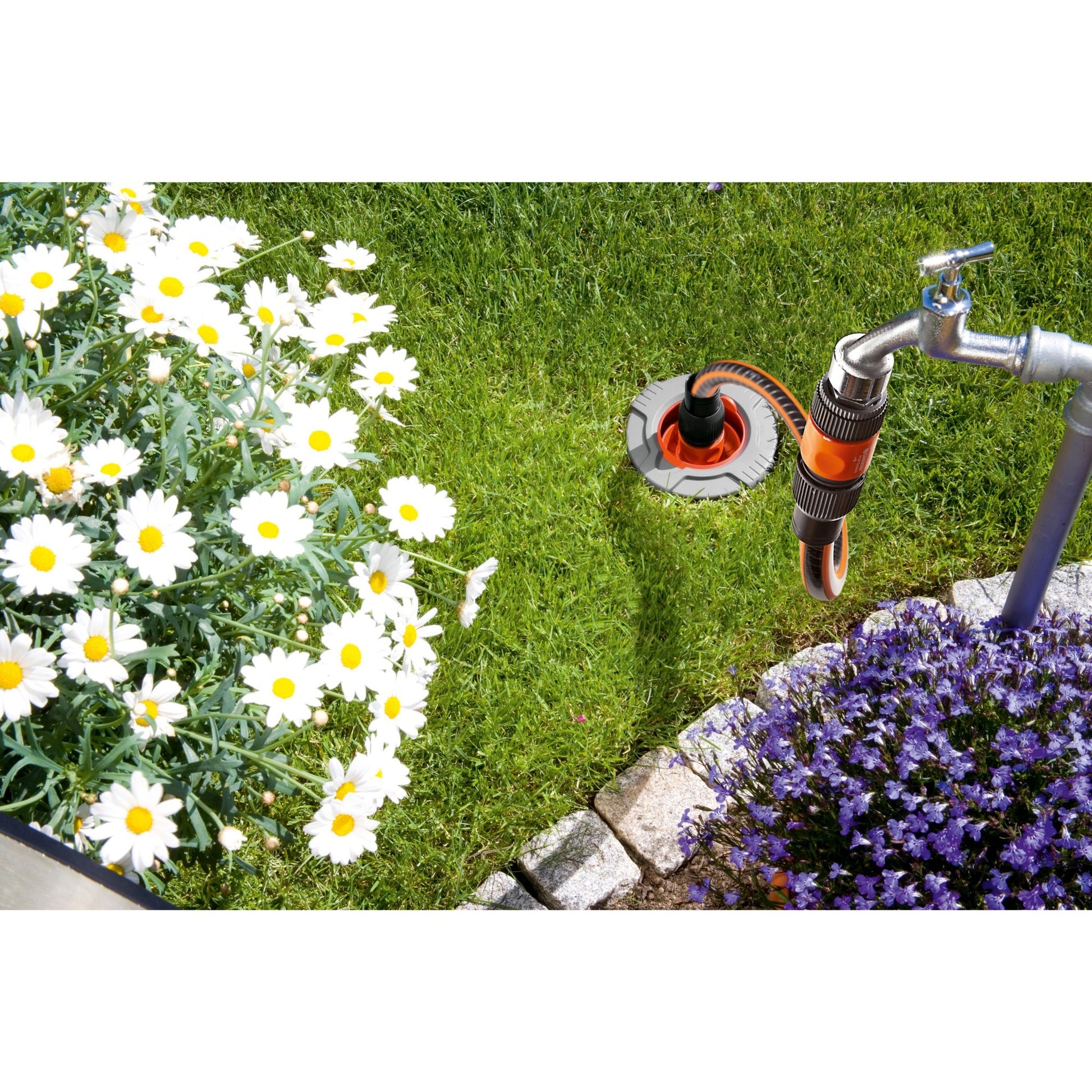 Gardena profi-system aansluitgarnituur kraanstuk (grijs oranje, 2713-20 | voor pipeline of sprinklersystem)