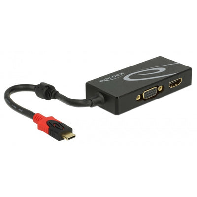 Delock usb-c > hdmi vga adapter (zwart, 0,2 meter)