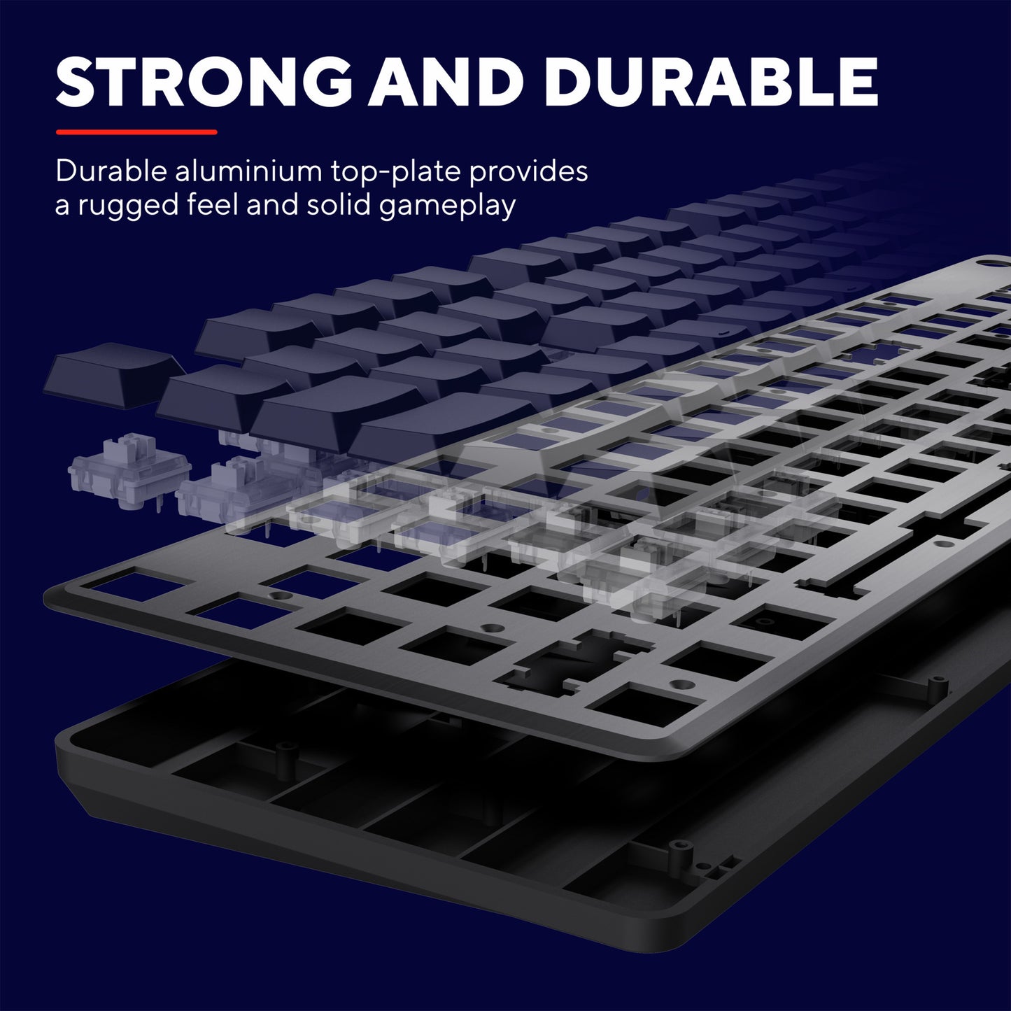 Trust gxt 866 torix mechanisch gaming toetsenbord (zwart, us lay-out (qwerty), huano red, 100%, rgb)