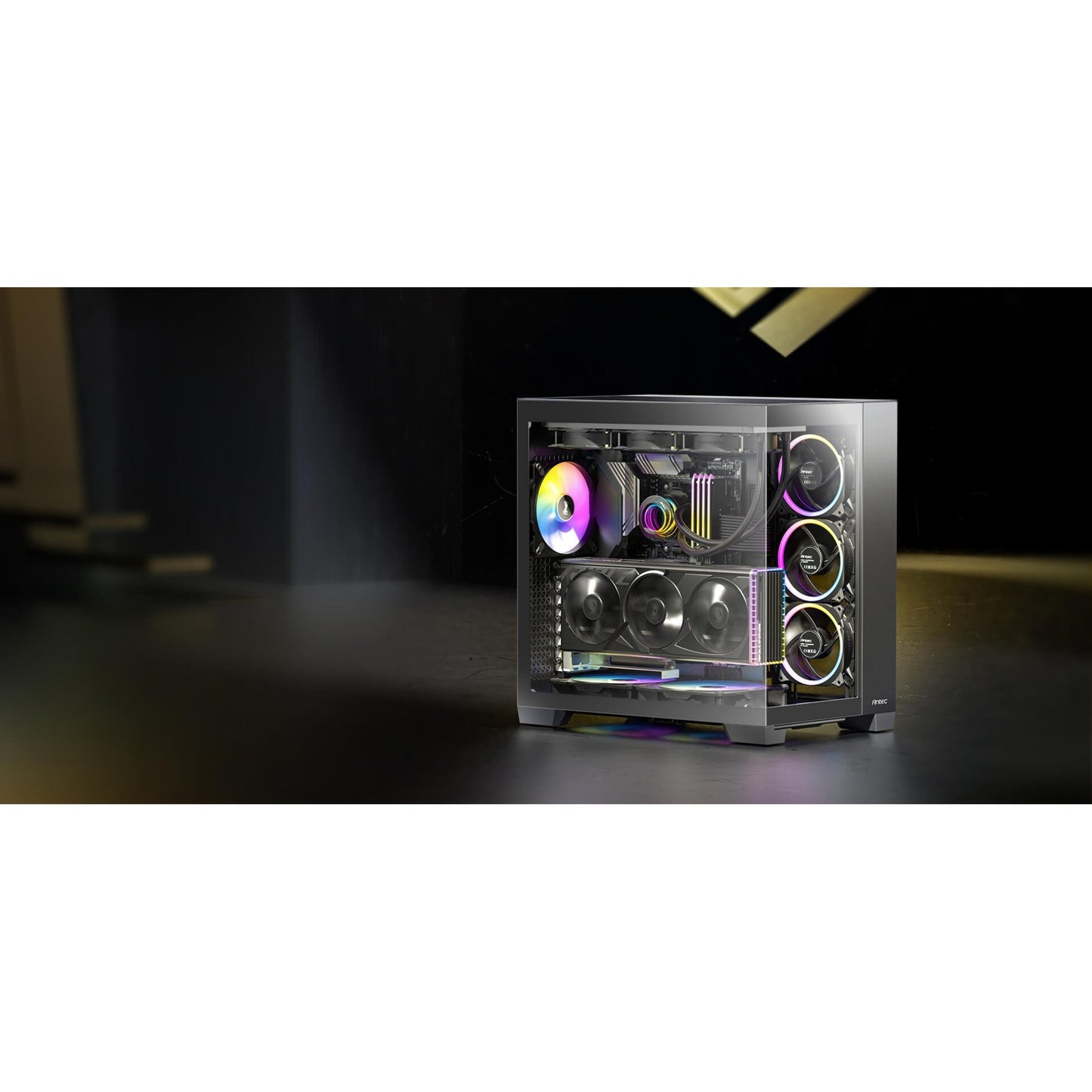 Antec c8 argb midi tower behuizing (zwart | 2x usb-a | 1x usb-c | tempered glass)