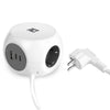 Act connectivity stekkerdoos kubus met 3 stopcontacten, 30w power delivery usb-c a poorten, kabellengte 1,5m stekkerdoos (wit, type f)