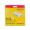 Delock usb-c > vga hdmi dvi adapter (wit, 0,13 meter)