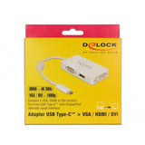 Delock usb-c > vga hdmi dvi adapter (wit, 0,13 meter) - afbeelding 2