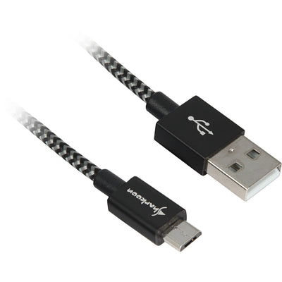 Sharkoon usb-a 2.0 naar micro-usb-b kabel (zwart grijs, 2 meter)