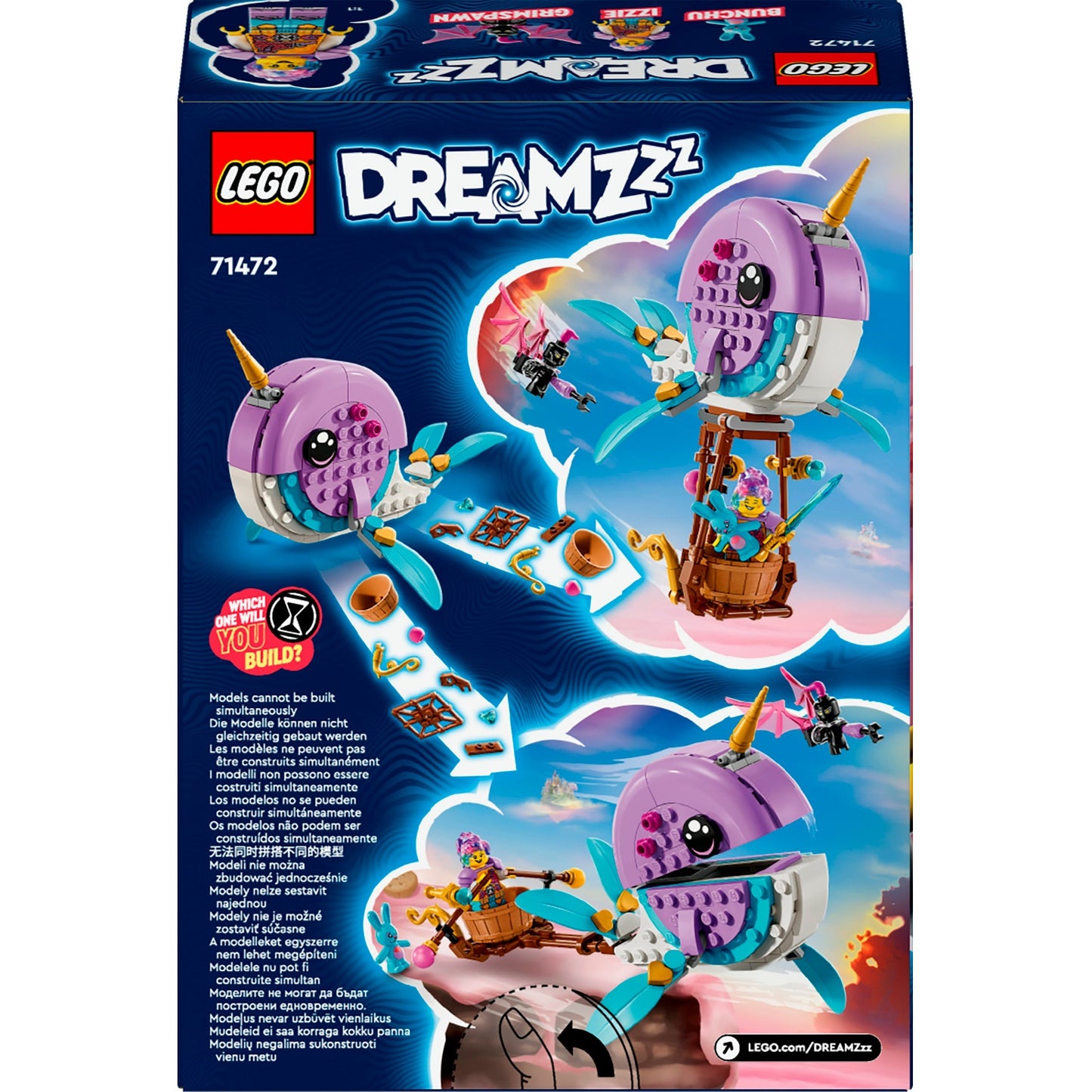 Lego dreamzzz - izzie's narwal-luchtballon constructiespeelgoed (71472)