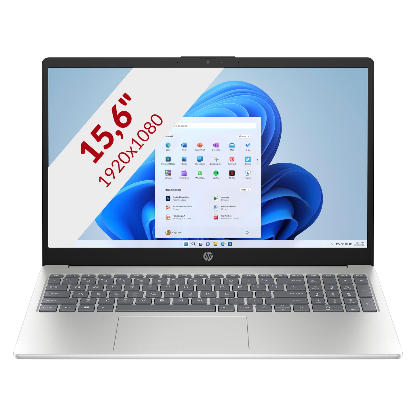 Hp 15-fd1252ndx 15.6 laptop (zilver | core 5 120u | intel graphics | 8 gb | 512 gb ssd)