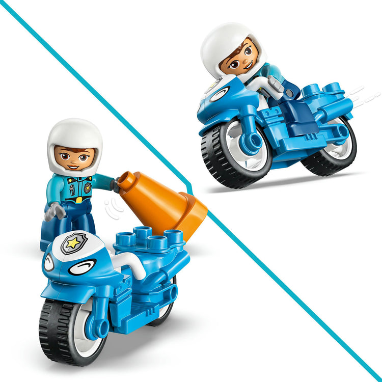 Lego duplo town - blauwe politiemotor educatief montessori speelgoed voor kinderen - 10471