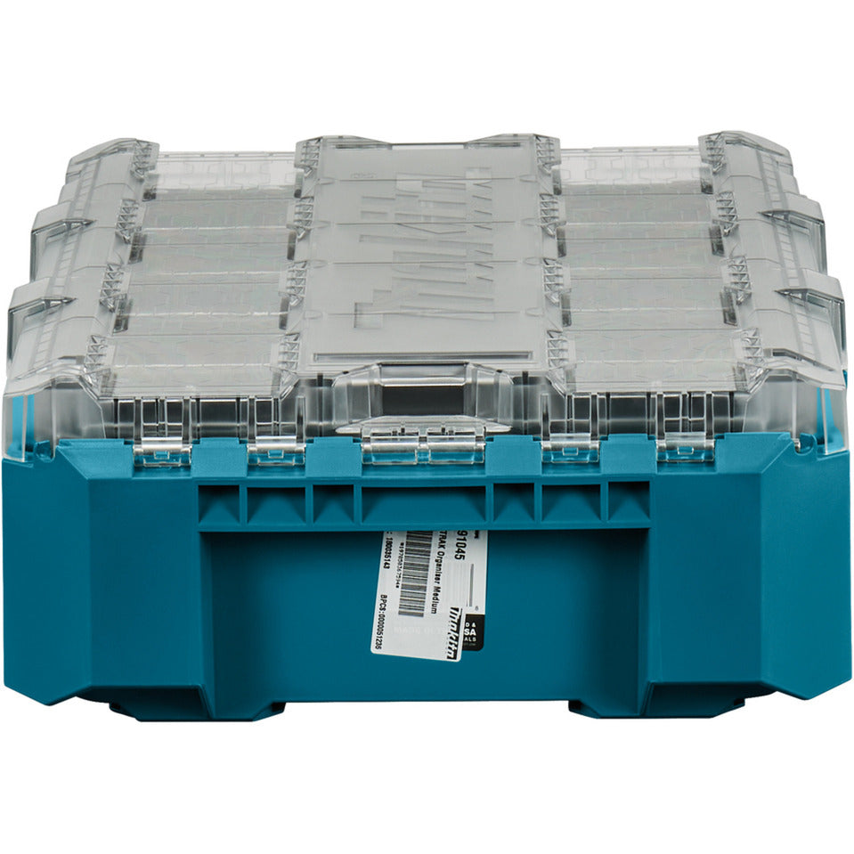 Makita maktrak organizer medium p-91045 gereedschapsbox (blauw zwart)