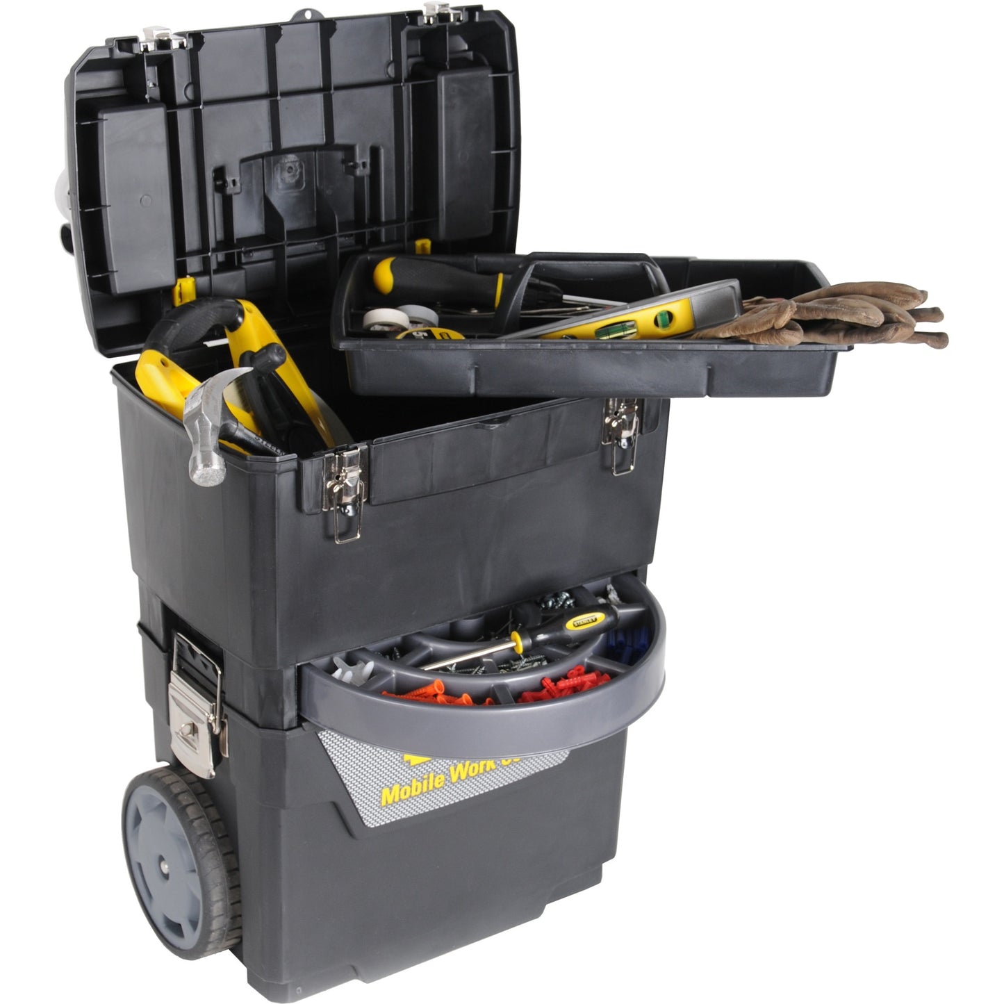 Stanley mobile work center 2in1 gereedschapskist (zwart grijs)