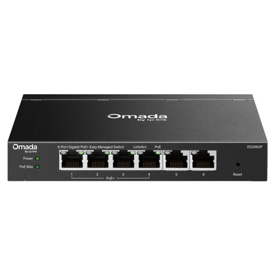 Tp-link omada es206gp switch (zwart, 4x poe+)