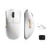 Mchose k7 ultra lightweight wireless gaming mouse (wit goud, rgb, usb 2.4 ghz, 42.000 dpi)