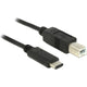 Delock usb-c 2.0 > usb-b kabel (zwart, 1 meter)