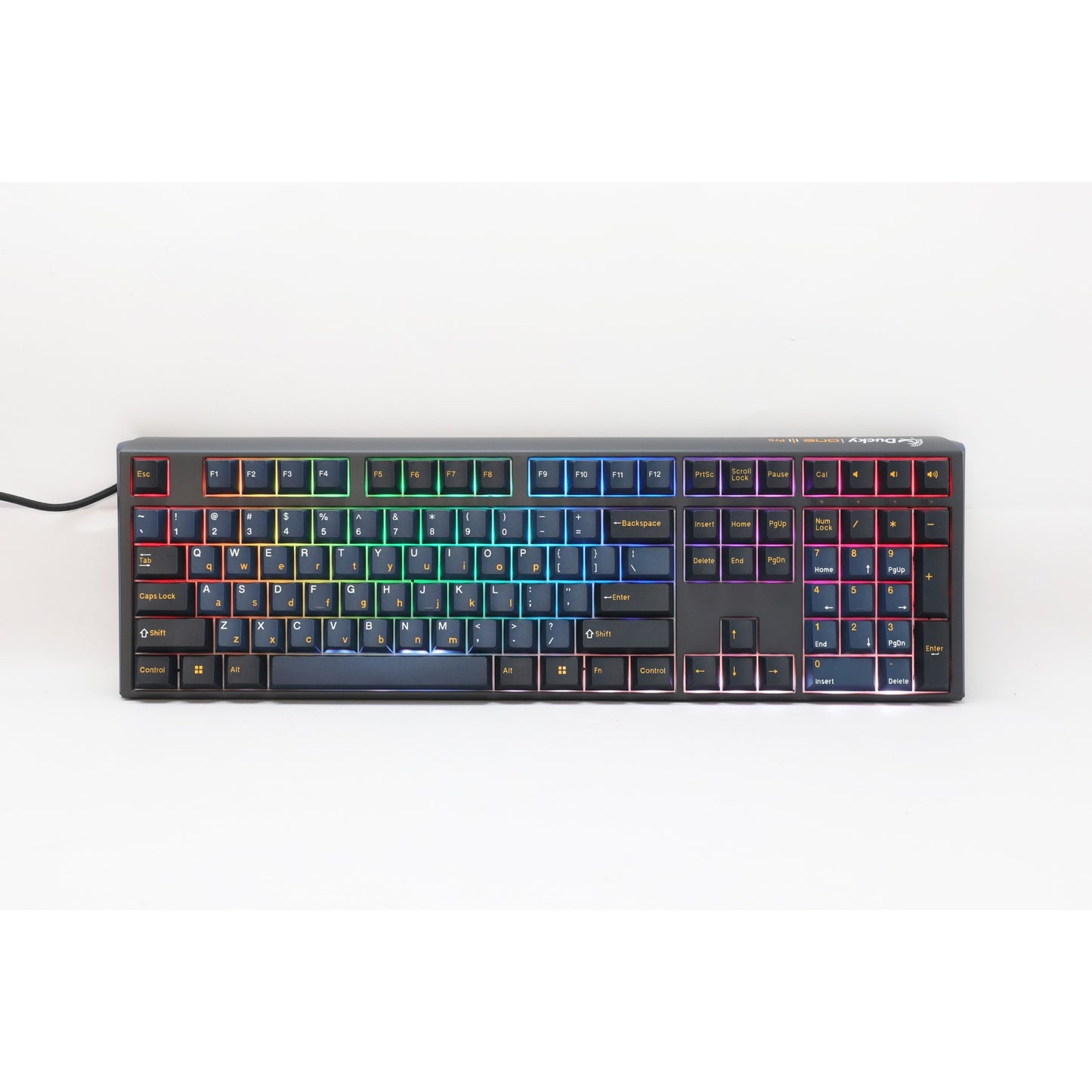 Ducky one 3 pro rgb mechanisch gaming toetsenbord (zwart, us lay-out (qwerty), cherry mx2a red, 100%, rgb led, double-shot pbt, quack mechanics, hot swap)