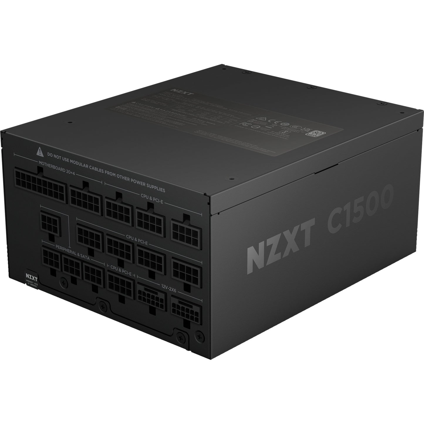 Nzxt c1500 platinum modulaire 1500 watt voeding (zwart, 2x 12v-2x6, 6x pcie)