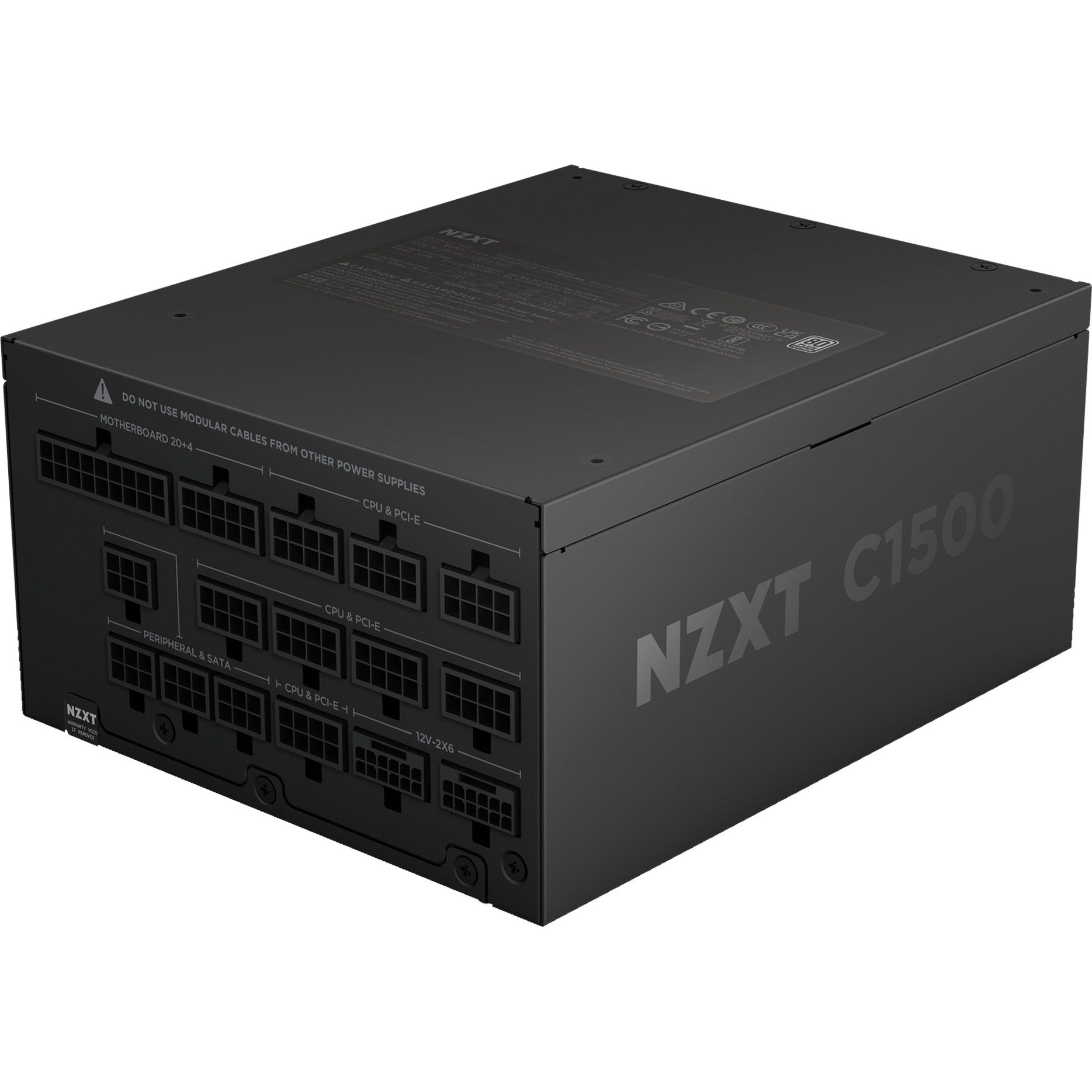 Nzxt c1500 platinum modulaire 1500 watt voeding (zwart, 2x 12v-2x6, 6x pcie)