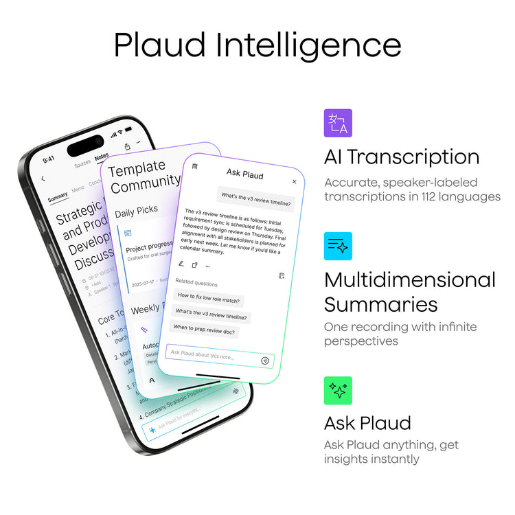 Plaud note pro dicteerapparaat (zwart, 64 gb, bluetooth (ble 5.4), dual-band wi-fi (2.4ghz 5ghz))
