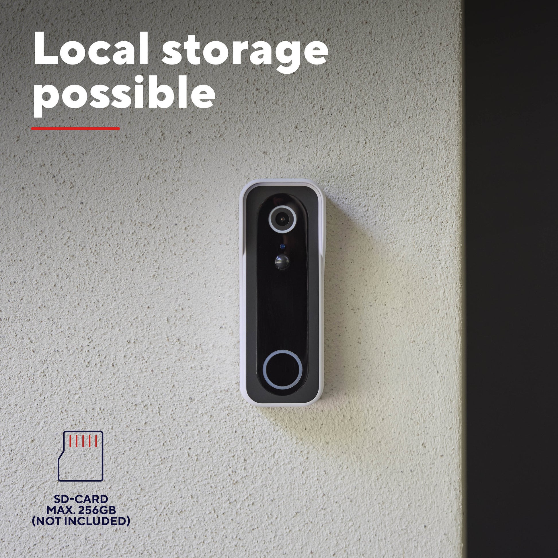 Trust doorcam-3000 slimme wifi deurbelcamera (wit zwart, 2.4 ghz wifi)