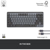 Logitech mx mechanical mini toetsenbord (zwart, us-international lay-out (qwerty), gl tactile, 80% (tkl), bluetooth)