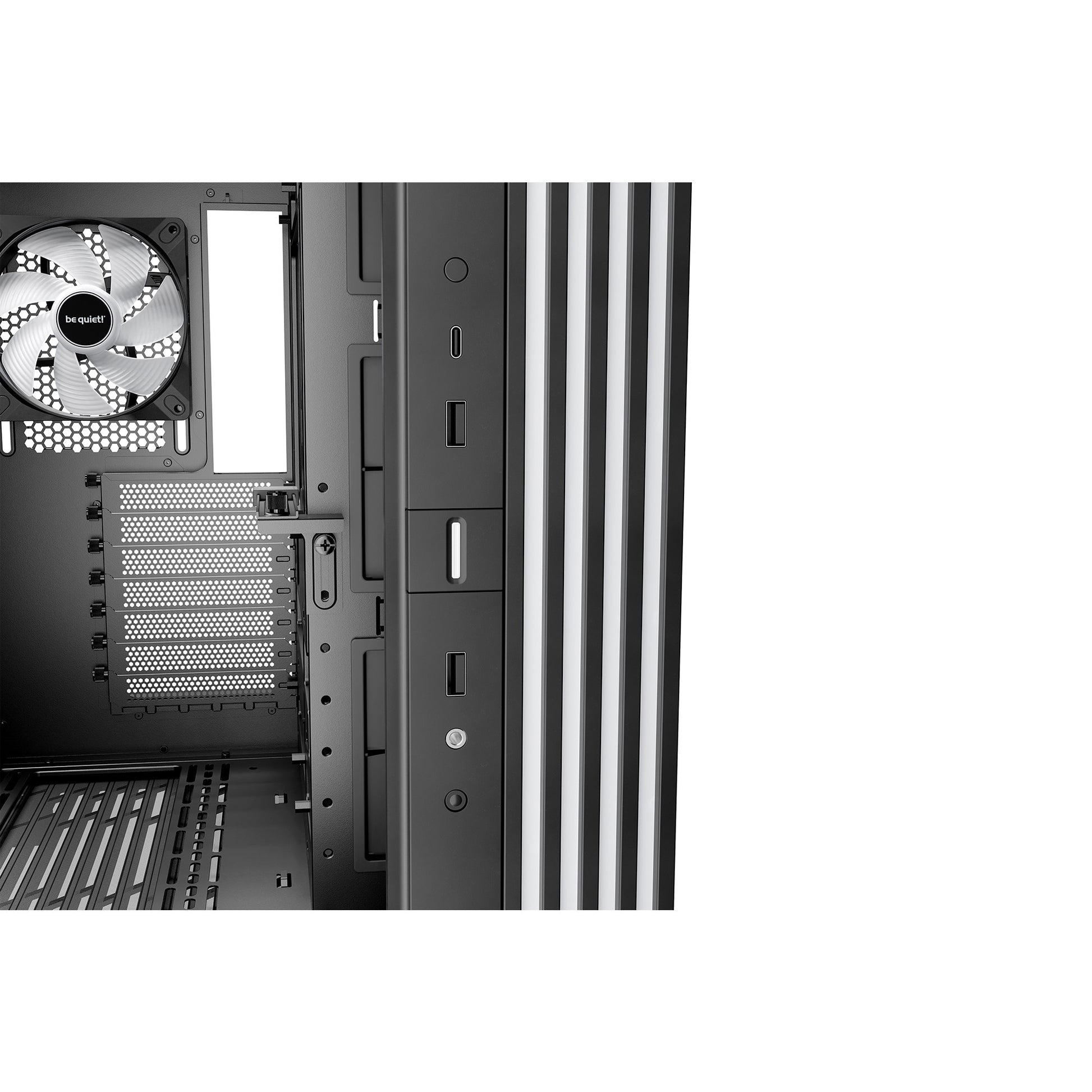 Be quiet! light base 600 lx midi tower behuizing (zwart | 2x usb-a | 1x usb-c | rgb | window)