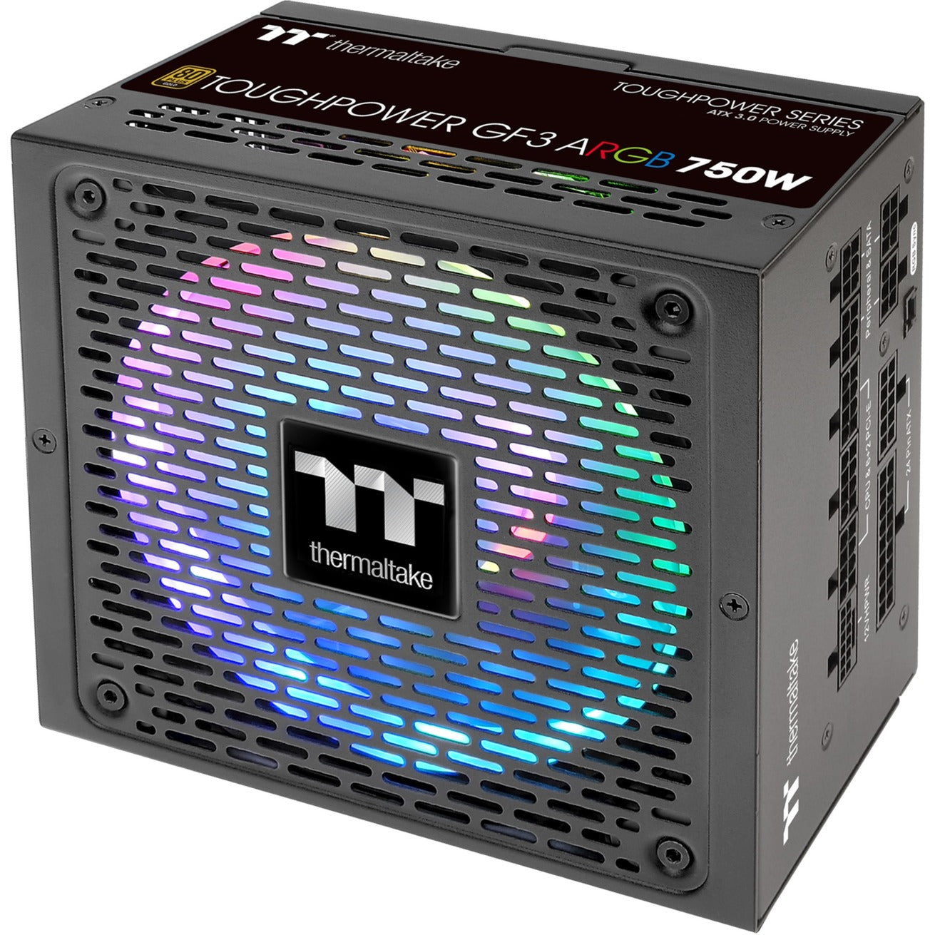 Thermaltake toughpower gf3 argb gen 5 eu modulaire 750 watt voeding (zwart, 4x pcie)