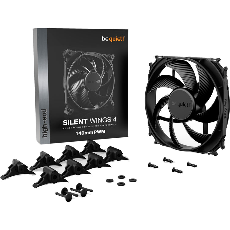 Be quiet! silent wings 4 pwm case fan (zwart, 140 x 140 x 25 mm)