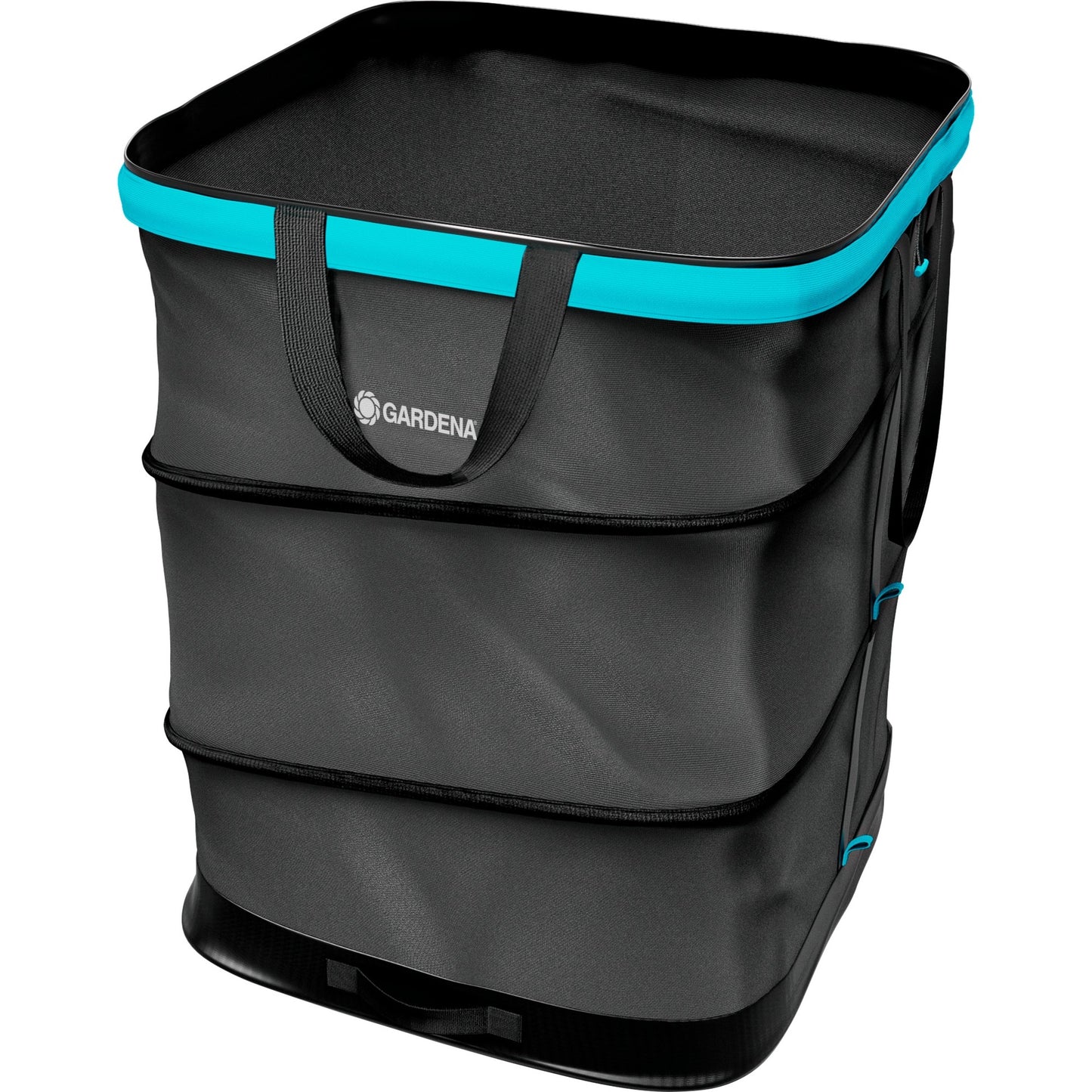 Gardena tuinafvalzak pop-up rechthoekig, maat m (zwart turquoise, tot 130 liter)