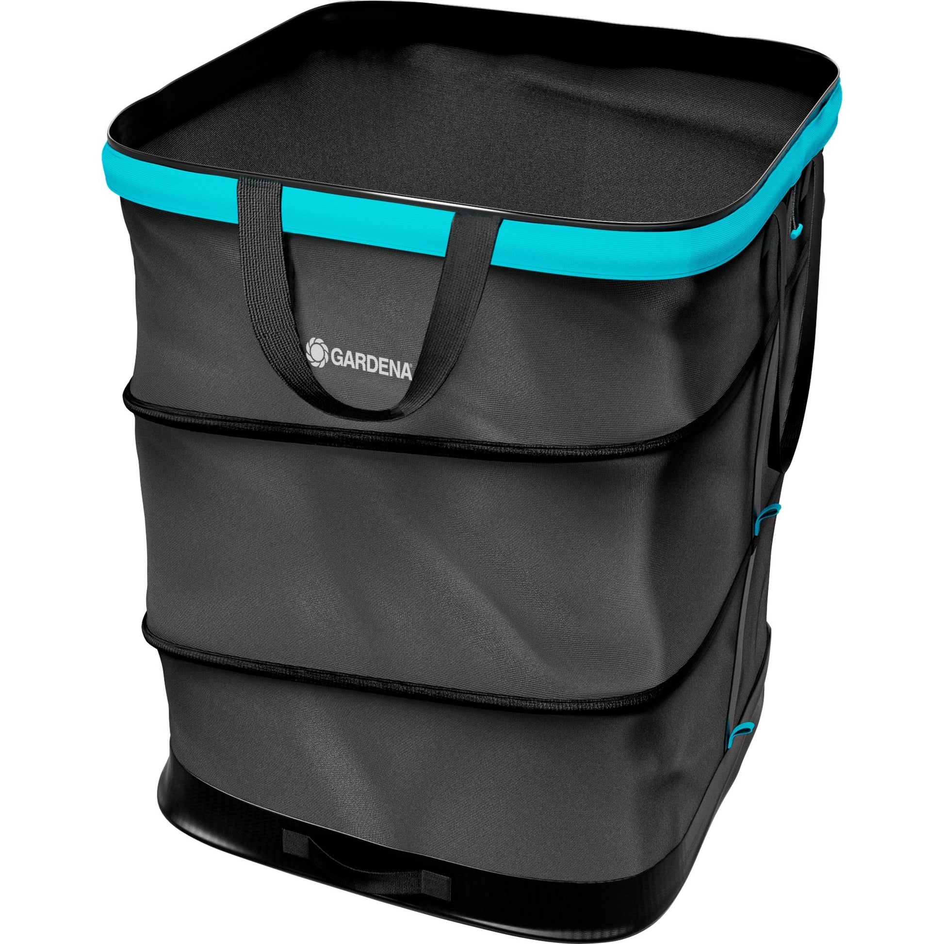 Gardena tuinafvalzak pop-up rechthoekig, maat m (zwart turquoise, tot 130 liter)