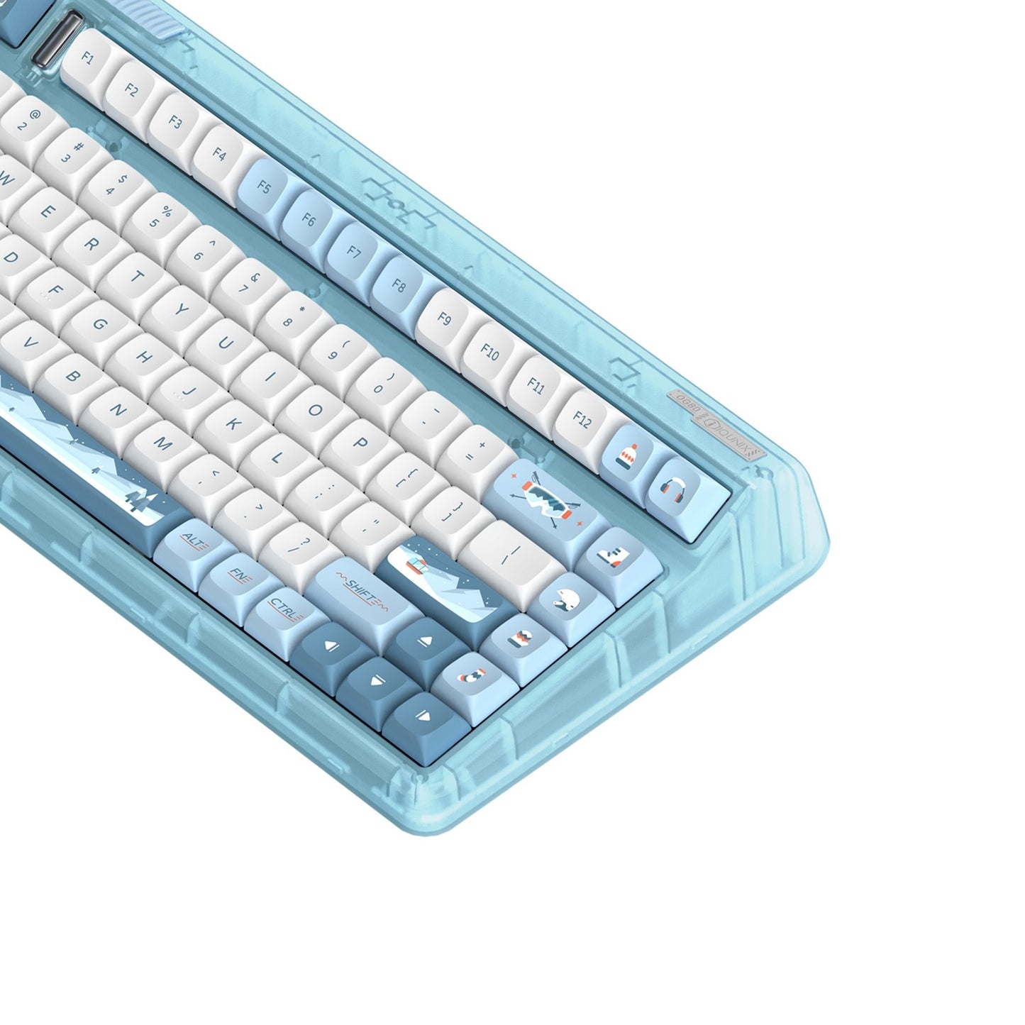 Iqunix og80 wintertide wireless mechanical keyboard (lichtblauw, us lay-out (qwerty), iqunix moonstone turbo, 80% (tkl), rgb leds, hot-swappable, pbt, 2.4ghz | bluetooth 5.1 | usb-c)