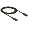 Delock usb-c verlengkabel (zwart, 2 meter)