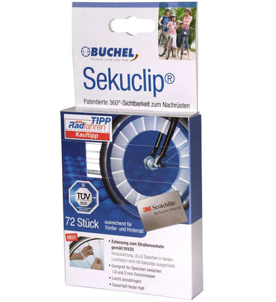 Büchel 3m scotchlite sekuclip 60mm spoke reflectors (72 pieces)