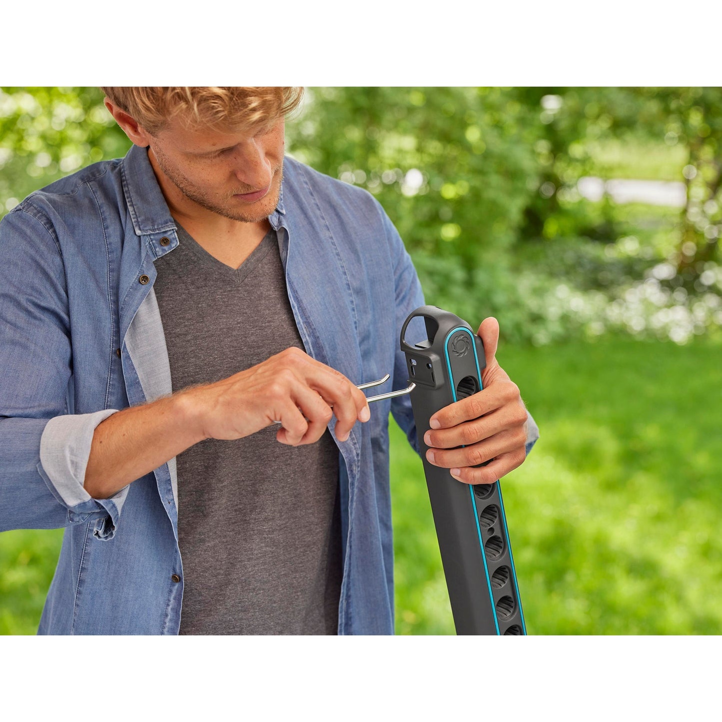 Gardena combisystem gereedschapsrek flex houder (donkergrijs turquoise)