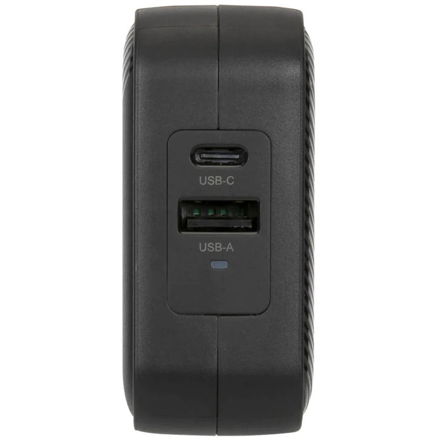 Targus 65w gan wall charger (zwart, 1x usb-c, 1x usb-a)