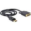 Delock displayport naar dvi kabel adapter (zwart, 1 meter)