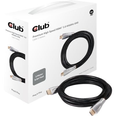 Club 3d premium high speed hdmi 2.0 kabel (3 meter, 4k)