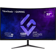 Viewsonic vx3218-pc-mhd 32 curved gaming monitor (zwart, 2x hdmi, 1x displayport, 180 hz) - afbeelding 1
