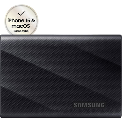 Samsung portable t9 2 tb externe ssd (zwart, mu-pg2t0b eu, usb-c 3.2 (20 gbit s))